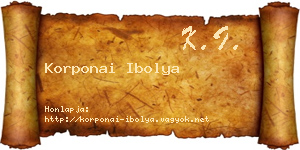 Korponai Ibolya névjegykártya