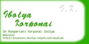 ibolya korponai business card